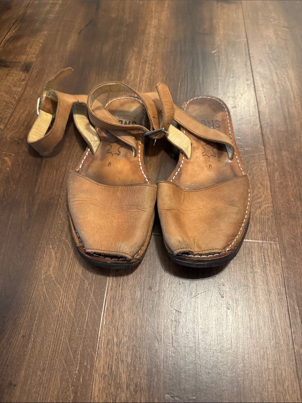 Avarca Pons Menorcan Sandals with Open Toe and Ankle Strap Size 8